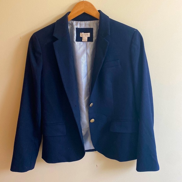 - very lightly used - Jcrew blue blazer, petite sz 6
